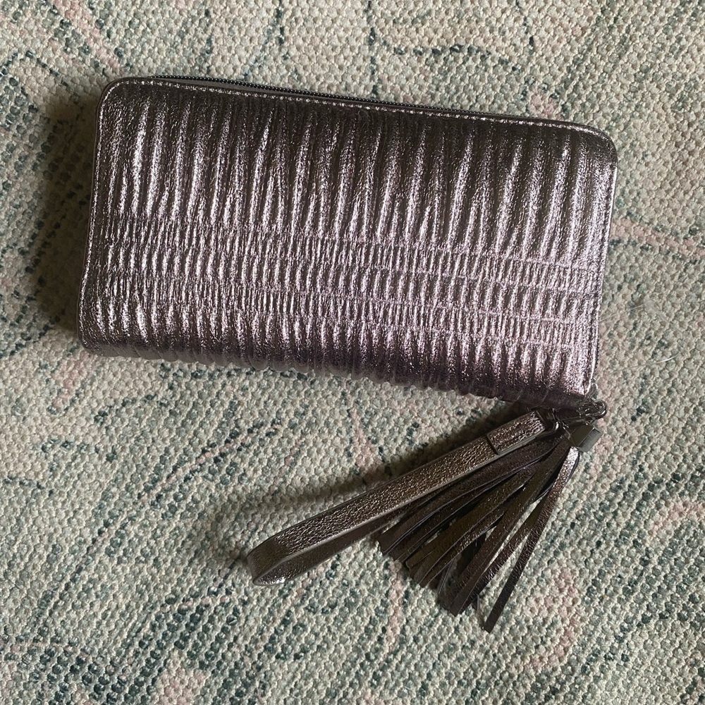 Stella & Dot Gathered Continental Wallet Wristlet in Rose Gold NEW